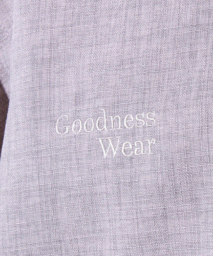 【GLOSTER】亞麻質感帆布 GOODNESS刺繡 短袖襯衫