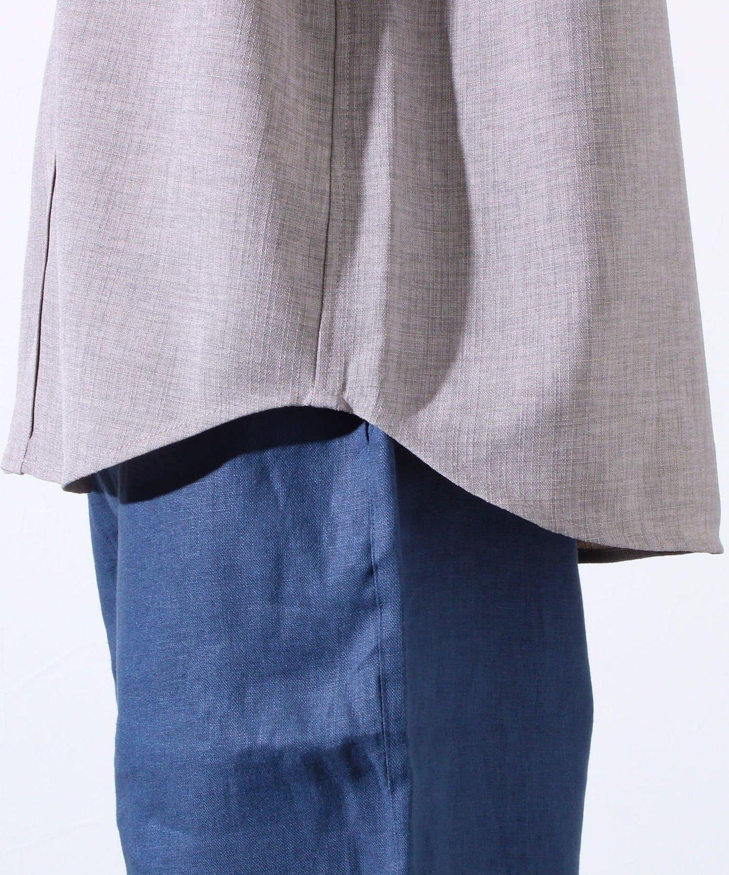 【GLOSTER】亞麻質感帆布 GOODNESS刺繡 短袖襯衫