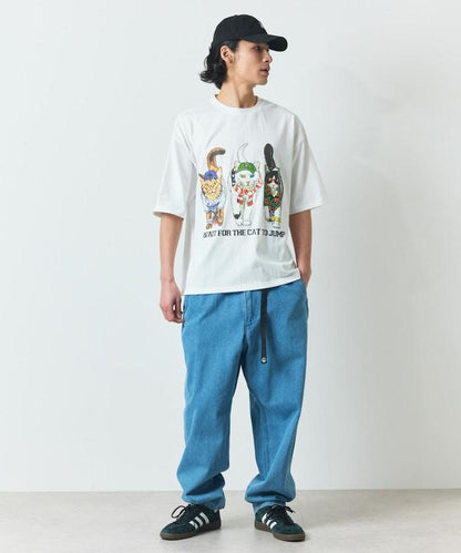 輕鬆休閒合身雙面印花圓領T恤 / 三隻貓