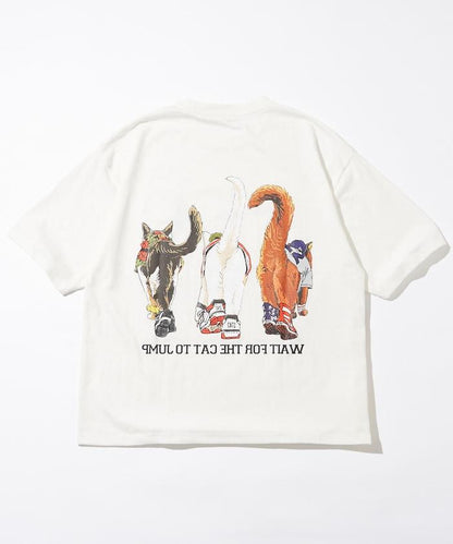 輕鬆休閒合身雙面印花圓領T恤 / 三隻貓