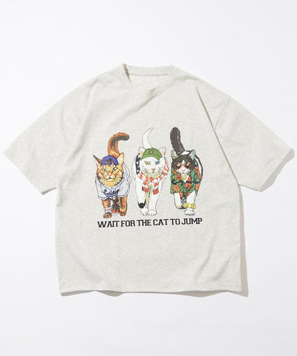 輕鬆休閒合身雙面印花圓領T恤 / 三隻貓