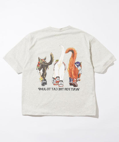 輕鬆休閒合身雙面印花圓領T恤 / 三隻貓