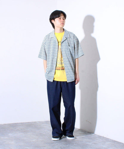 【GLOSTER】全印花圖案襯衫 夏威夷襯衫 開領