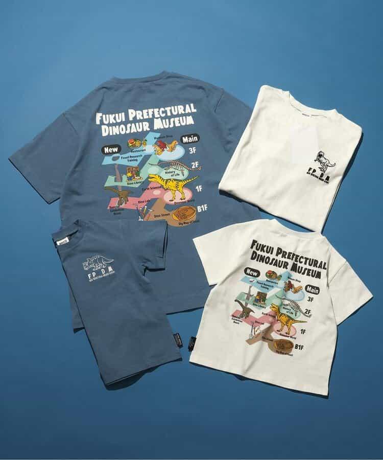 福井縣立恐龍博物館聯名地圖插圖T恤（兒童）