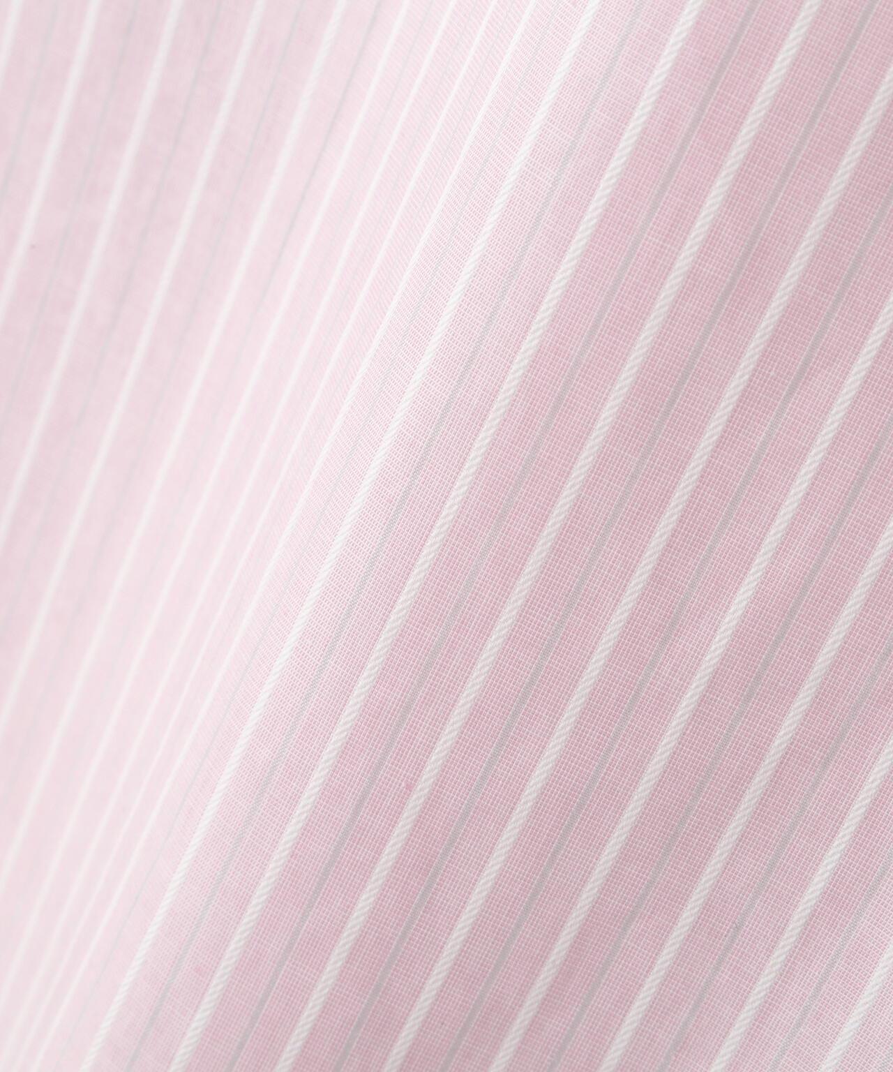 條紋棉質寬鬆泡泡袖襯衫