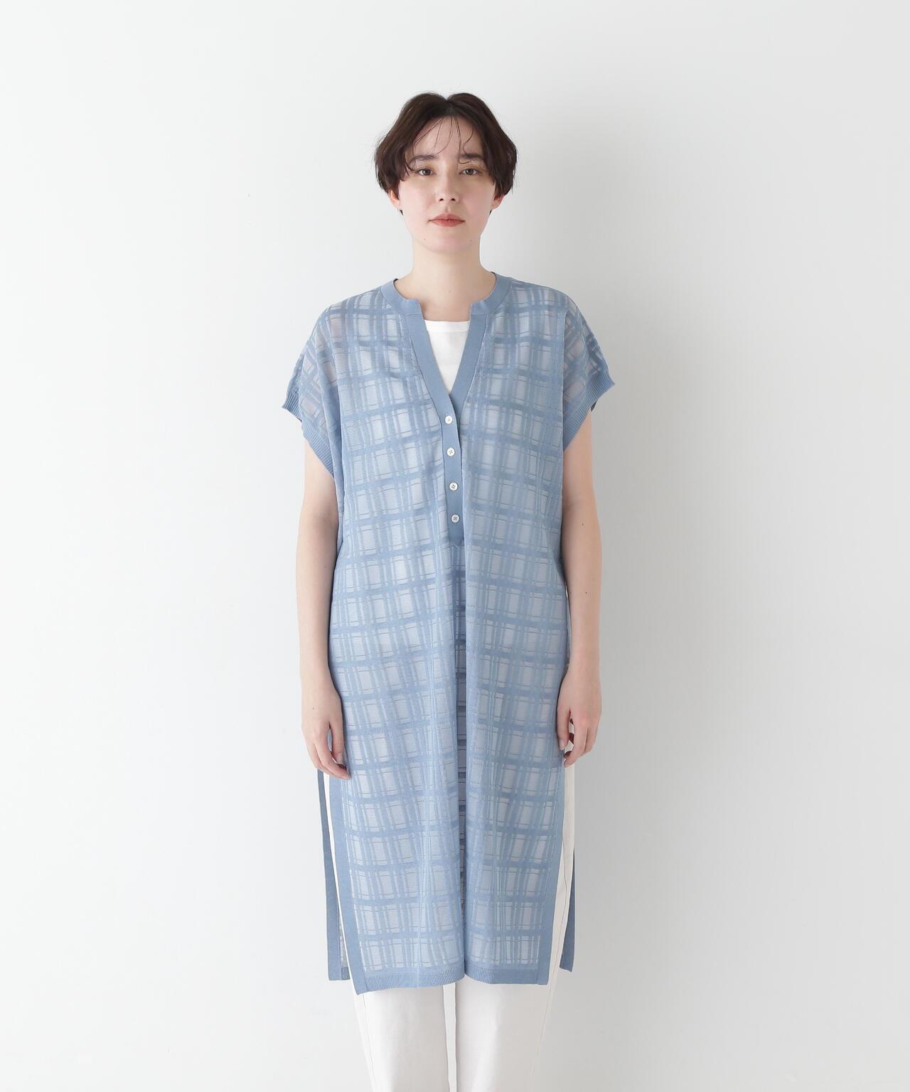 【·部分門店限定】透明格紋針織連衣裙