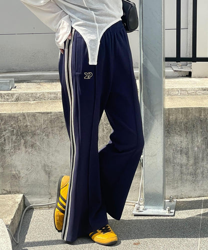 拼接高腰闊腿褲