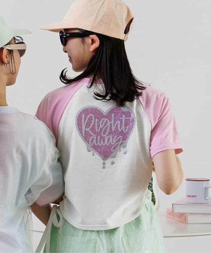 【觸感冷凍】心形圖案香水T-shirt