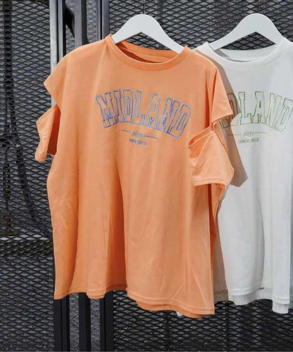 【冰感觸覺】MIDLAND露肩寬鬆T恤