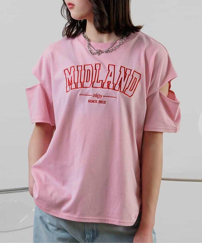 【冰感觸覺】MIDLAND露肩寬鬆T恤