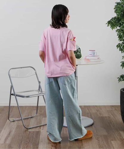 【冰感觸覺】MIDLAND露肩寬鬆T恤