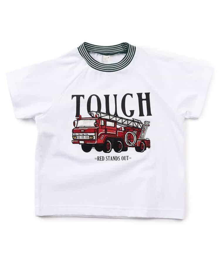 恐龍消防車主題刺繡T恤