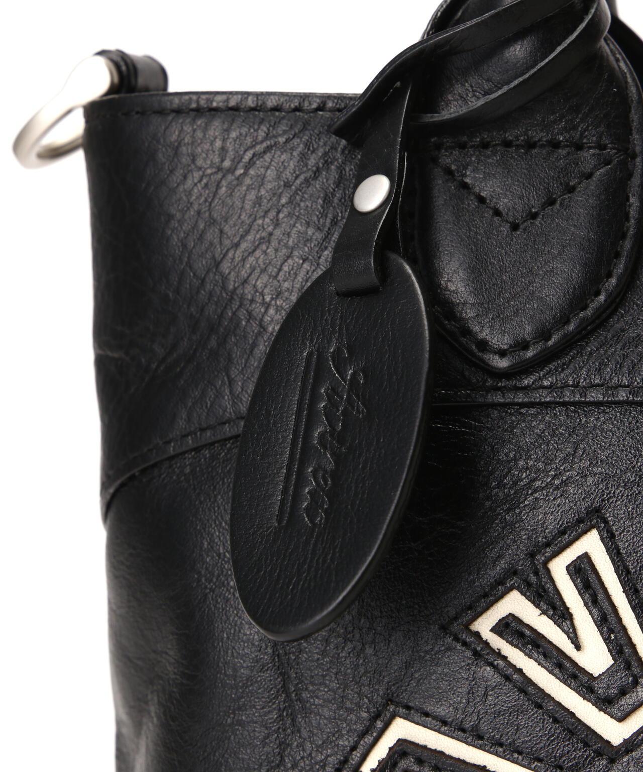 《直營店限定》學院風真皮迷你手提袋/VARSITY LEATHER MINI TOTE BAG/AVX5626