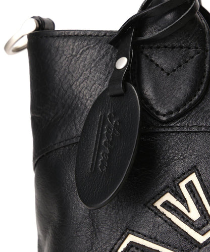 《直營店限定》學院風真皮迷你手提袋/VARSITY LEATHER MINI TOTE BAG/AVX5626