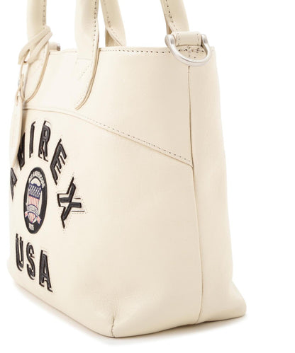 《直營店限定》學院風真皮迷你手提袋/VARSITY LEATHER MINI TOTE BAG/AVX5626