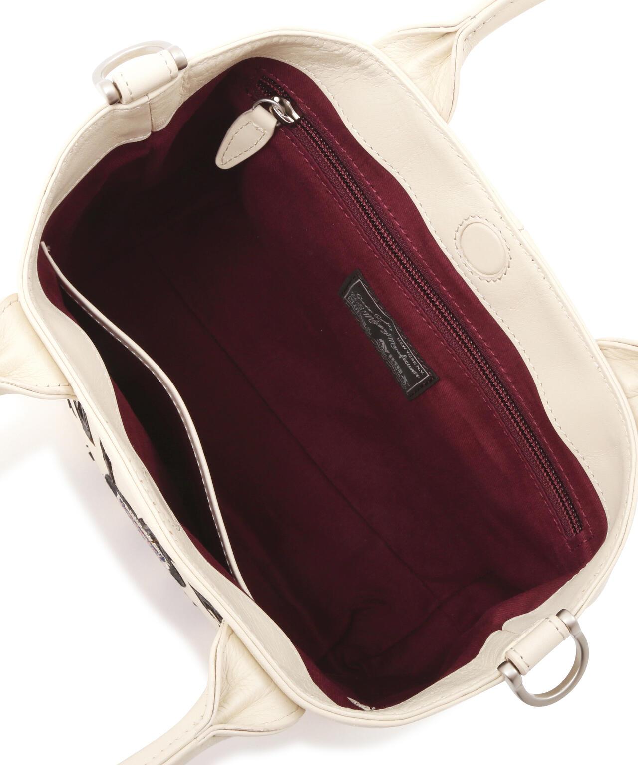 《直營店限定》學院風真皮迷你手提袋/VARSITY LEATHER MINI TOTE BAG/AVX5626