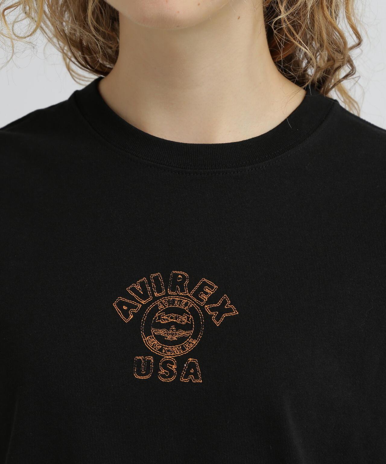 《&DEPOT限定》ONE POINT EMB T-SHIRT"VARSITY LOGO" / 單點刺繡 短袖T恤 街頭標誌