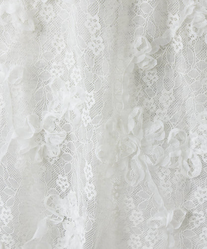 蕾絲V領吊帶長款上衣