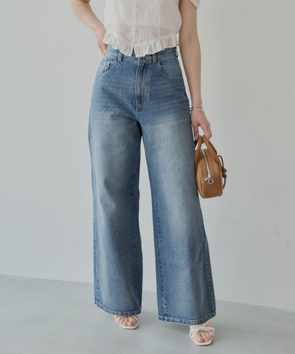 口袋寬鬆牛仔褲