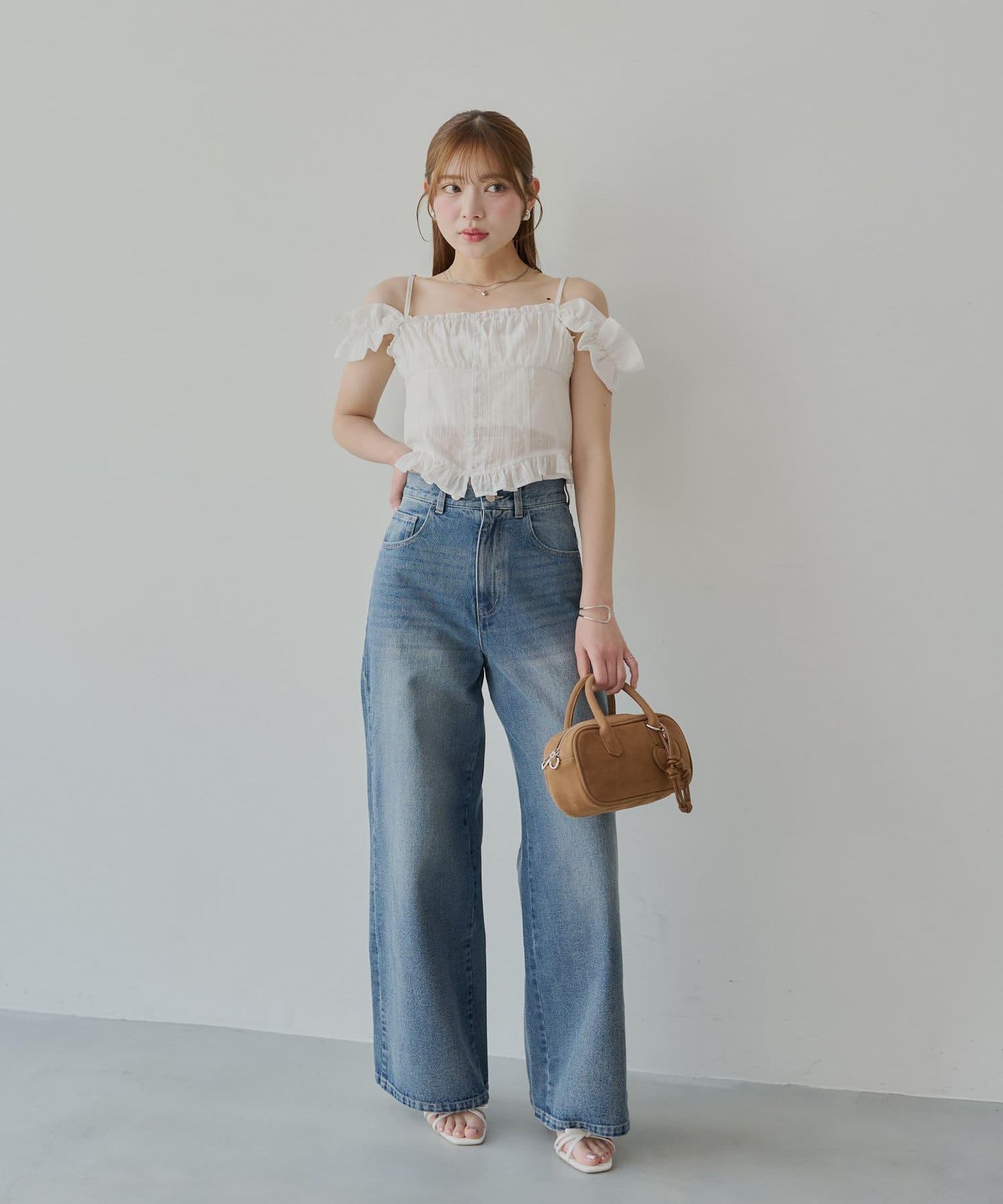 口袋寬鬆牛仔褲