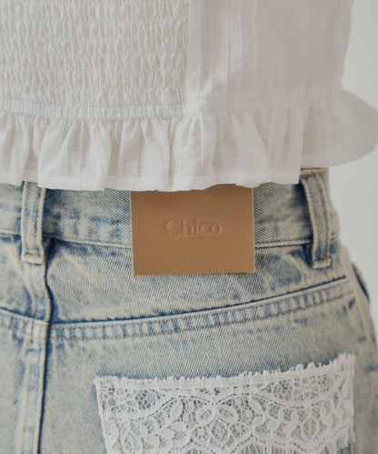 口袋寬鬆牛仔褲