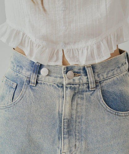 口袋寬鬆牛仔褲