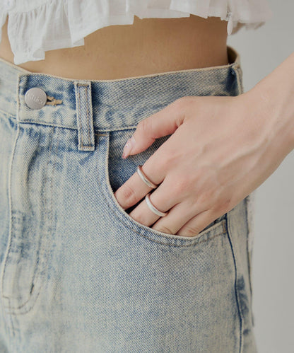 口袋寬鬆牛仔褲