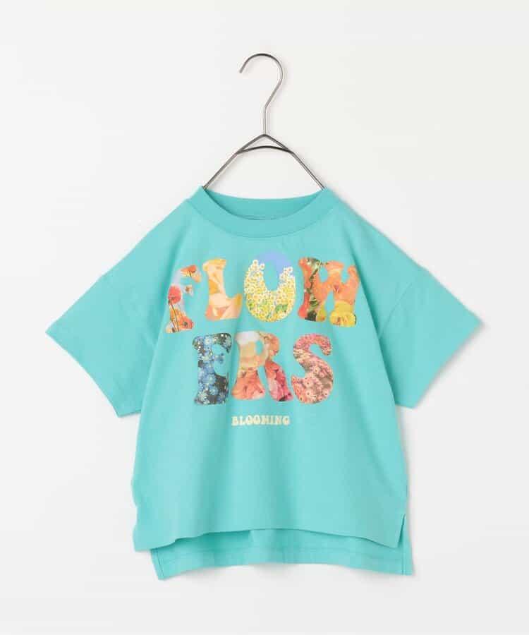 FLOWERS相片印花T恤