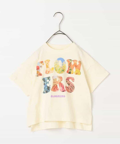 FLOWERS相片印花T恤