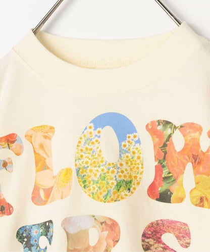 FLOWERS相片印花T恤