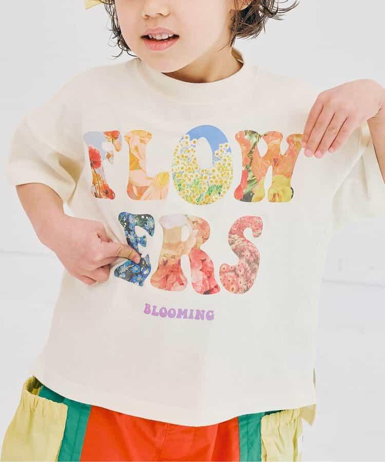 FLOWERS相片印花T恤