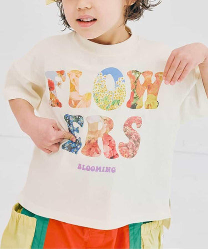 FLOWERS相片印花T恤