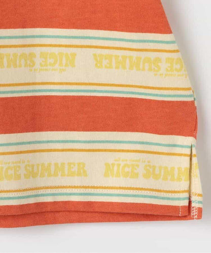 【連衣裙】夏季大愛標誌條紋T恤_可搭配套裝