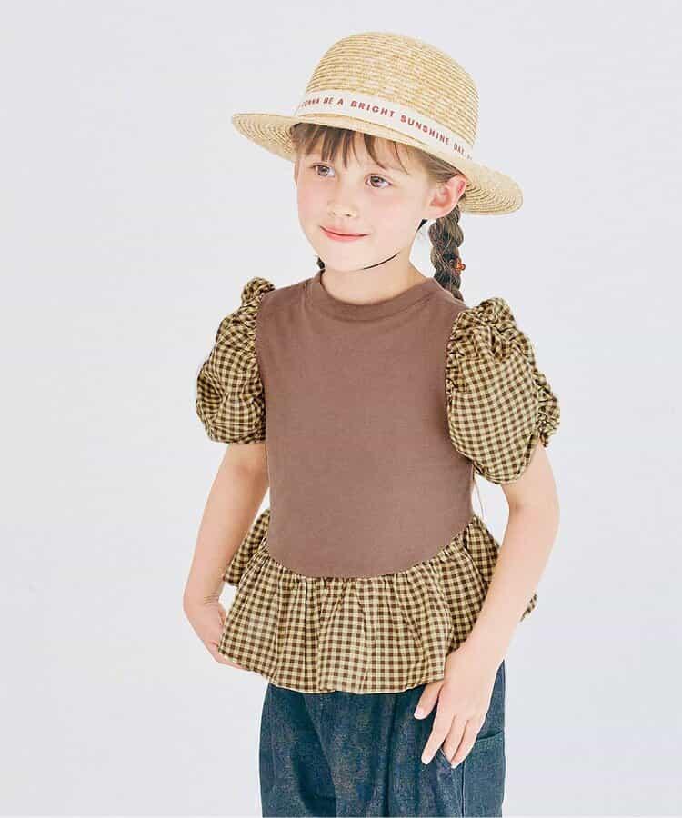 荷葉邊收褶泡泡袖腰身T恤