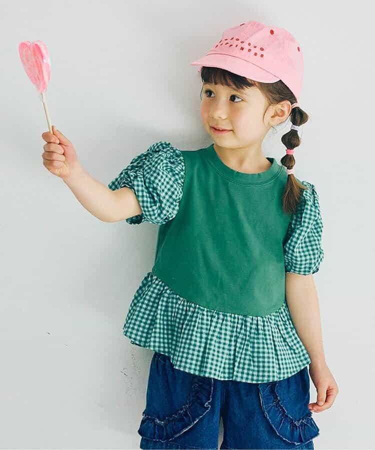 荷葉邊收褶泡泡袖腰身T恤