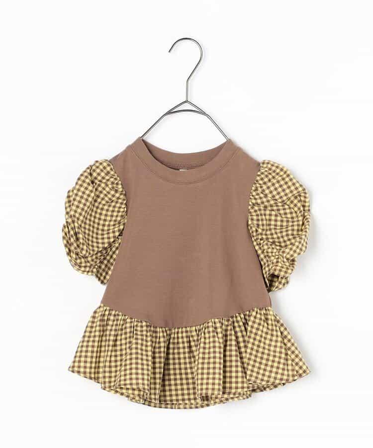 荷葉邊收褶泡泡袖腰身T恤