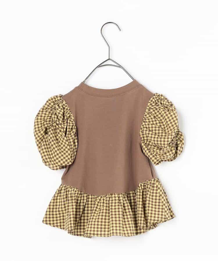 荷葉邊收褶泡泡袖腰身T恤