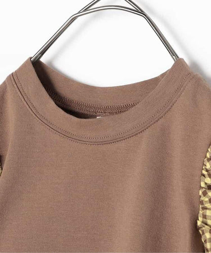 荷葉邊收褶泡泡袖腰身T恤