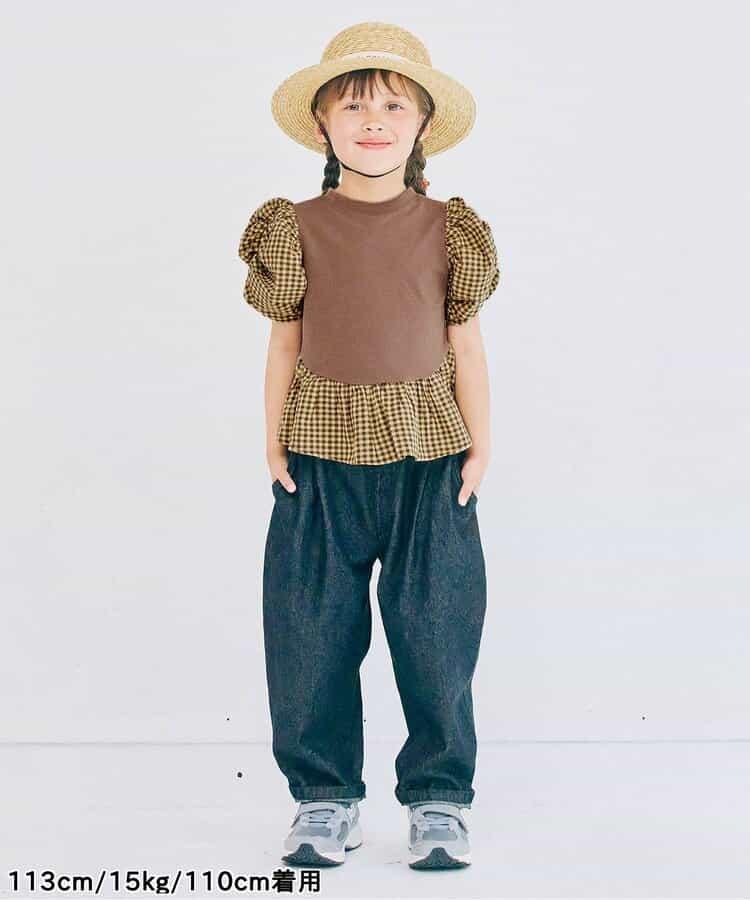 荷葉邊收褶泡泡袖腰身T恤