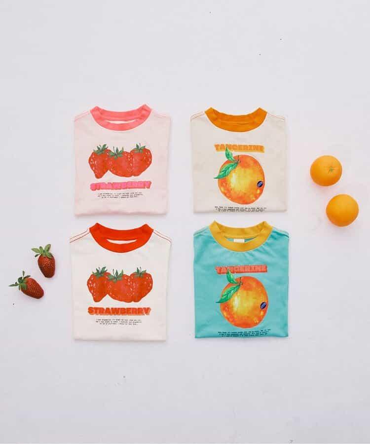 水果愛好者圖案圓領T恤