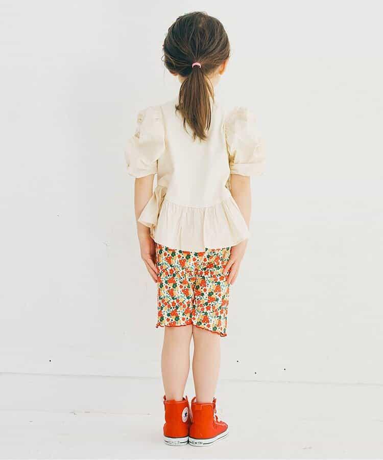 荷葉邊收褶泡泡袖腰身T恤