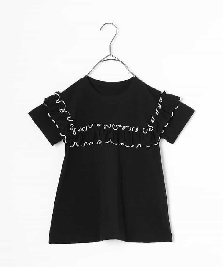 【連衣】想要一起購買的配色柔和荷葉邊彈力T恤