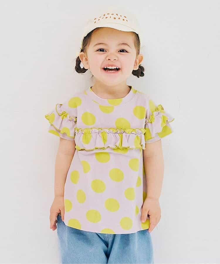 【連衣】想要一起購買的配色柔和荷葉邊彈力T恤