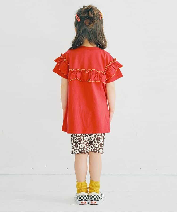 【連衣】想要一起購買的配色柔和荷葉邊彈力T恤