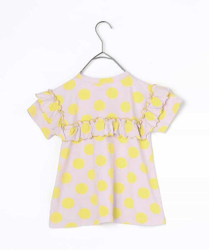 【連衣】想要一起購買的配色柔和荷葉邊彈力T恤