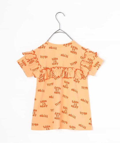 【連衣】想要一起購買的配色柔和荷葉邊彈力T恤