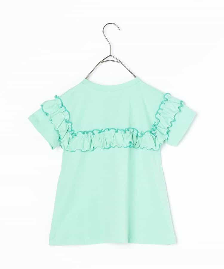 【連衣】想要一起購買的配色柔和荷葉邊彈力T恤