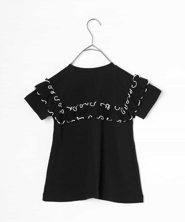 【連衣】想要一起購買的配色柔和荷葉邊彈力T恤