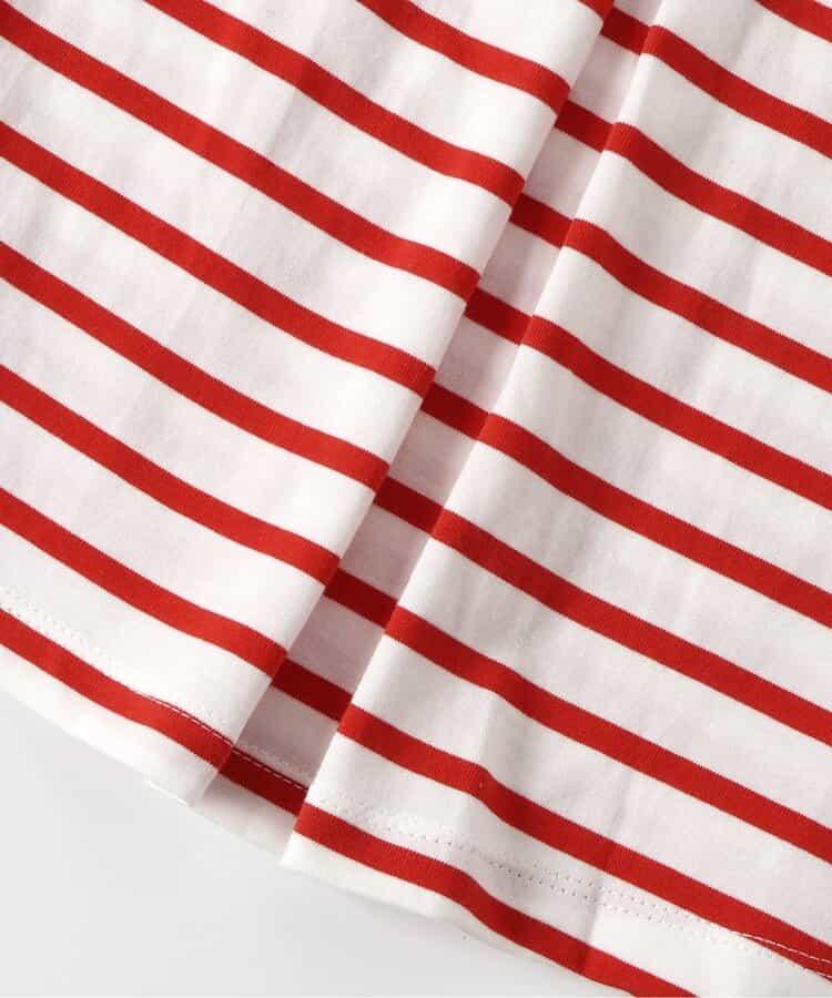 荷葉領條紋連衣裙