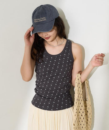 全印花針織背心